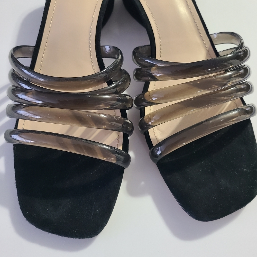 Botkier Black‎ Women's Slide Sandals 7.5 Classy Yani Suede Heels - Picture 2 of 10